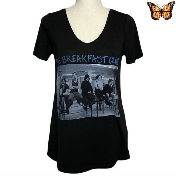 WAREHOUSE One Breakfast Club Short Sleeve V Neck T-Shirt Size Small - Picture 1 of 7